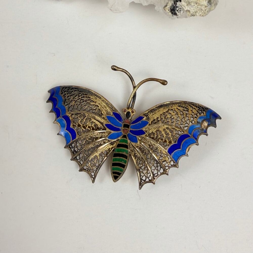 Golden Butterfly Brooch Butterfly Pin - Picture 5 of 9